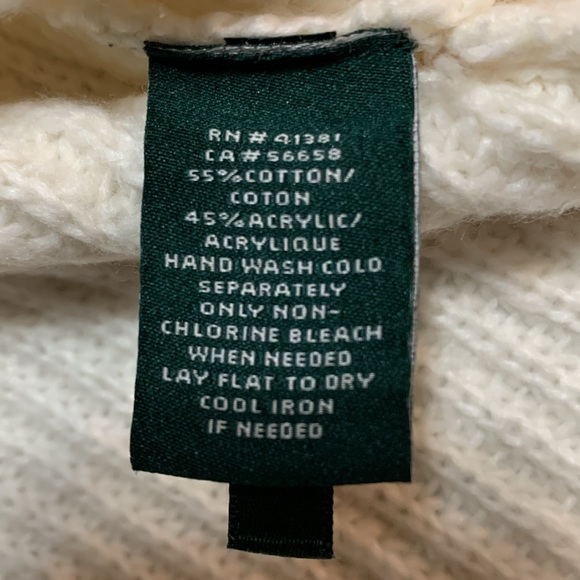 Lauren Ralph Lauren Women Sleeveless Knit Mock Neck Sweater Ivory 1X Lagenlook - Picture 9 of 14